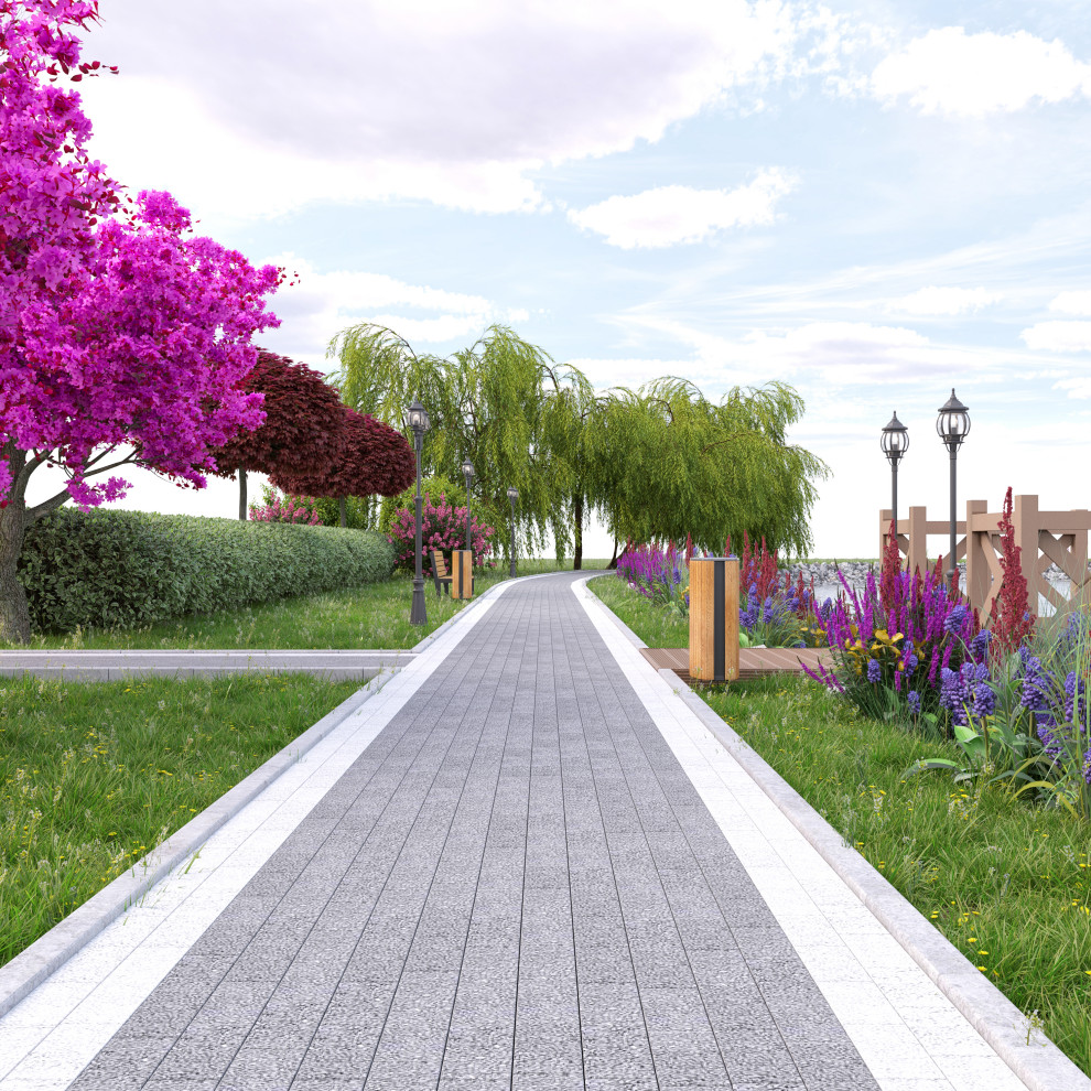 Красивый ландшафт пруда