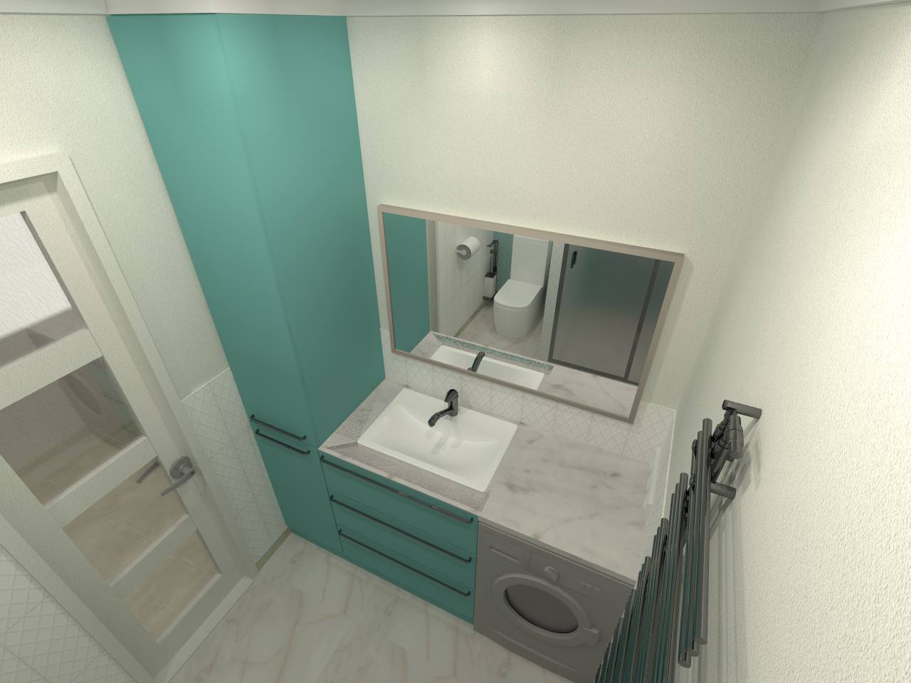 Дизайн-предложение совмещенного душа с туалетом