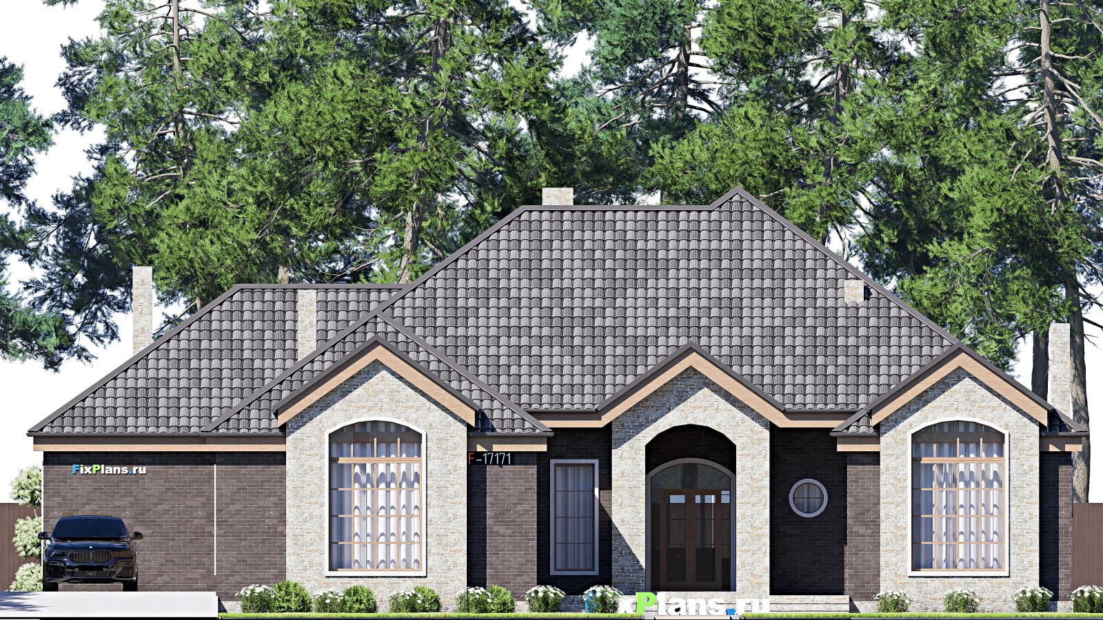 Проект одноэтажного дома 21х20м S257м2 F-17171