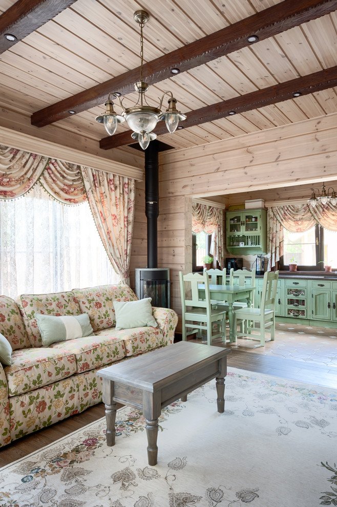 Реализованный проект интерьеров коттеджа из бруса в поселке Ларионово