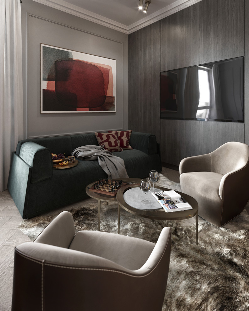 Дизайн-проект квартиры с камином в ЖК "Береговой"