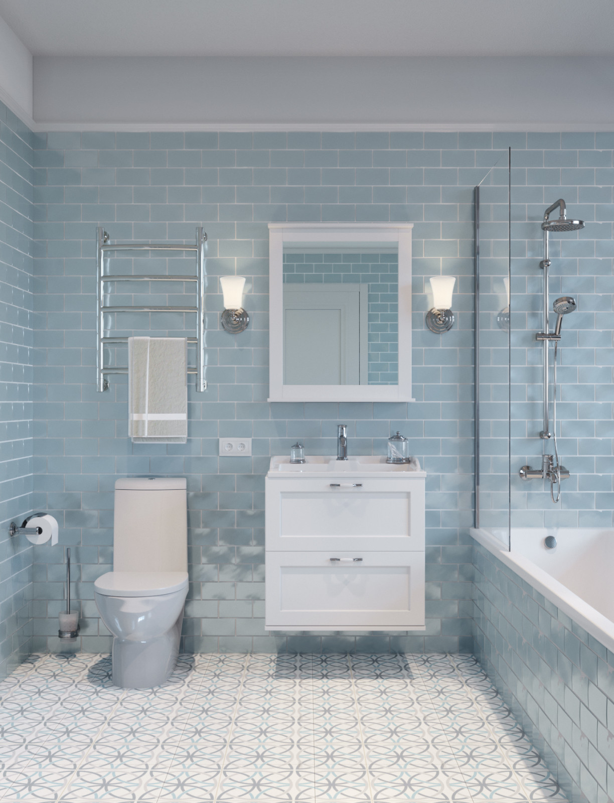 Дизайн интерьера ванной комнаты в квартире в стиле классика