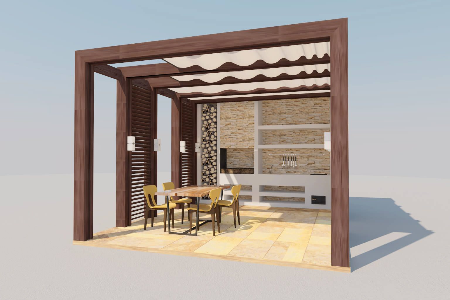 Беседка со стеклянной крышей