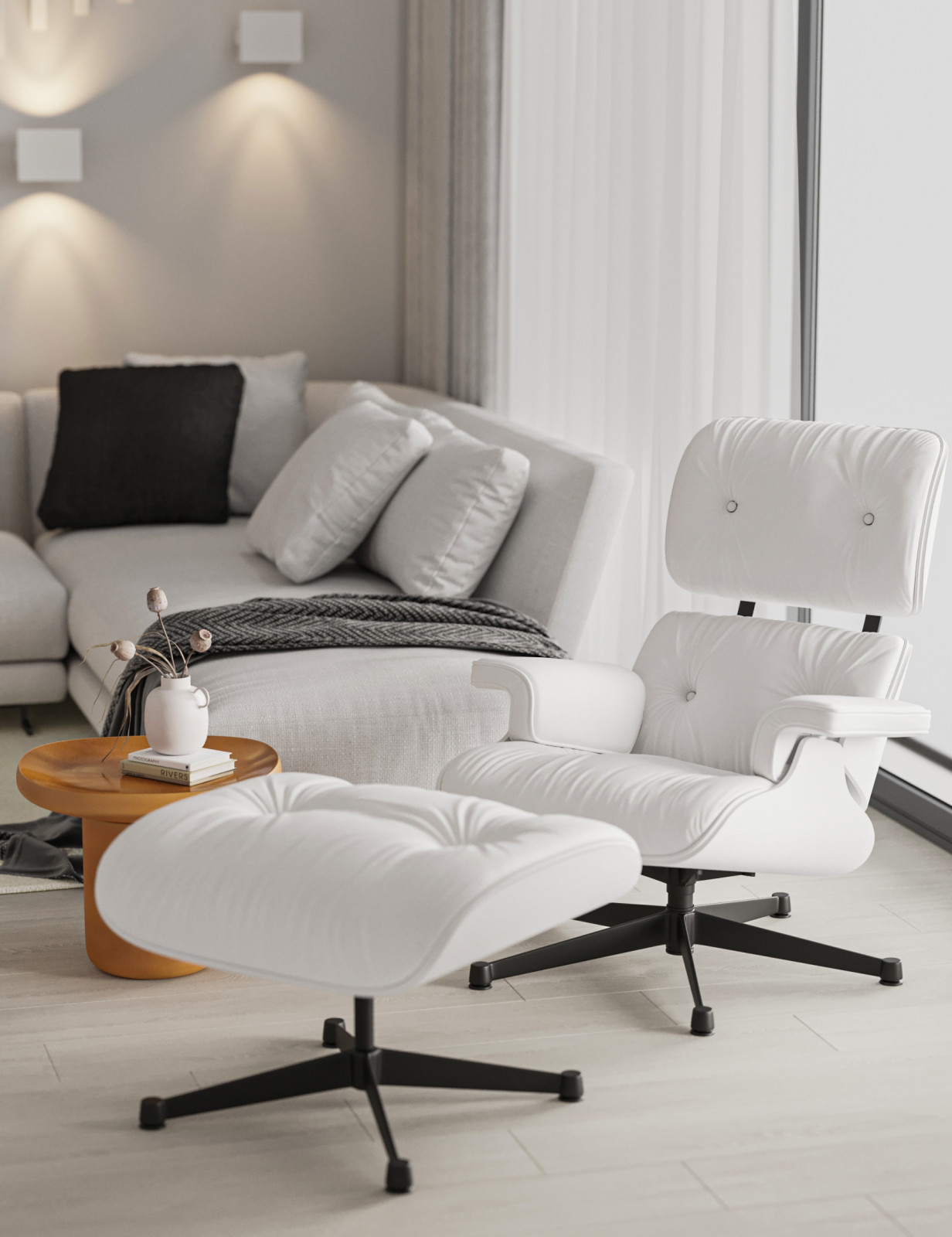 White living room