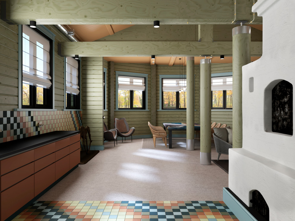 Обложка проекта: Летняя кухня из клееного бруса