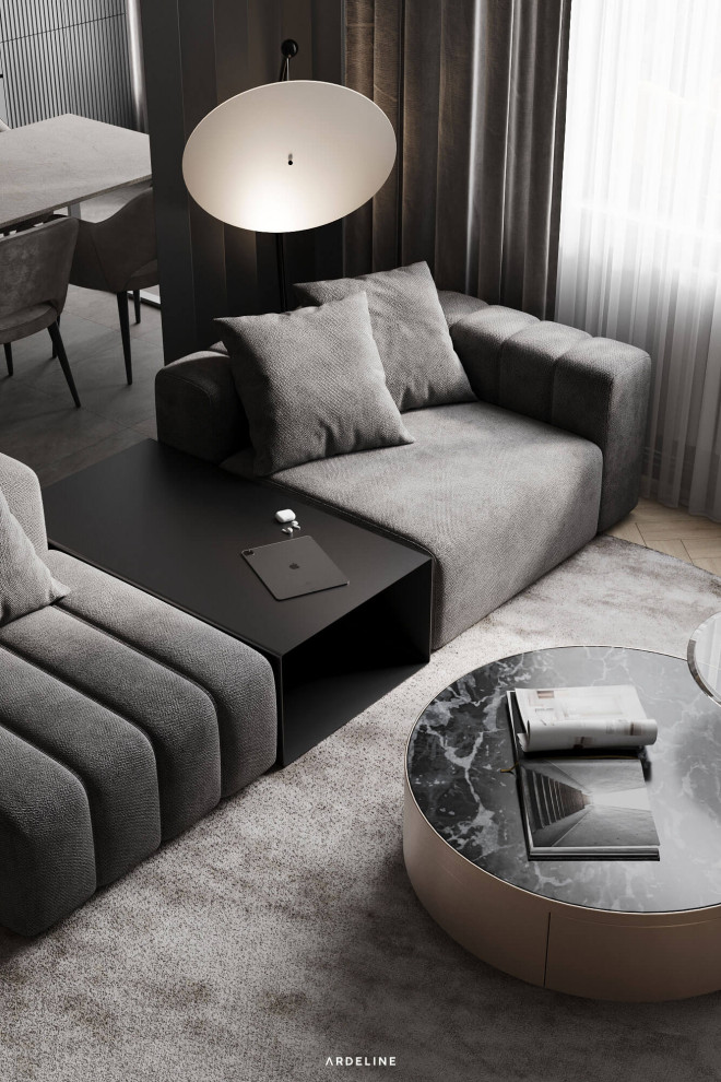 Дизайн квартиры в минималистичных серых тонах