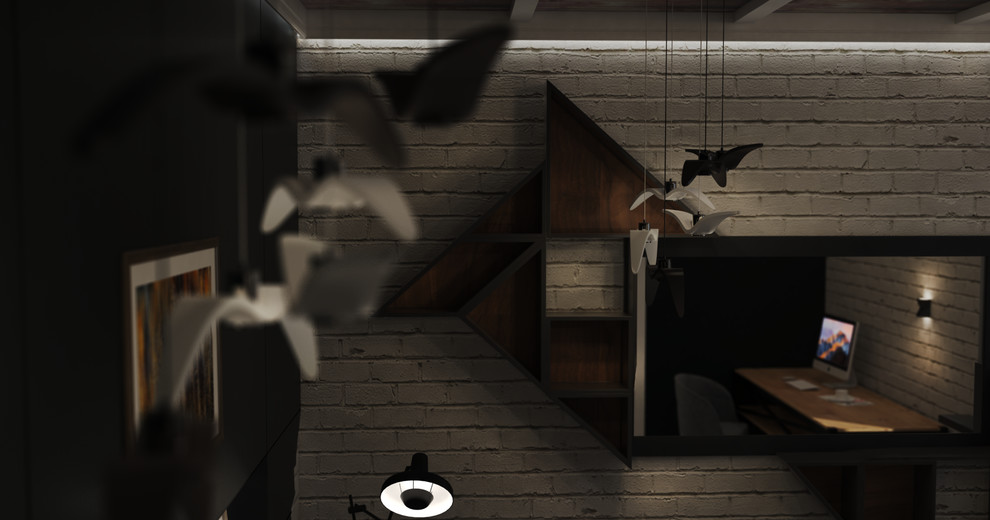 Спальня в квартире для молодой пары.