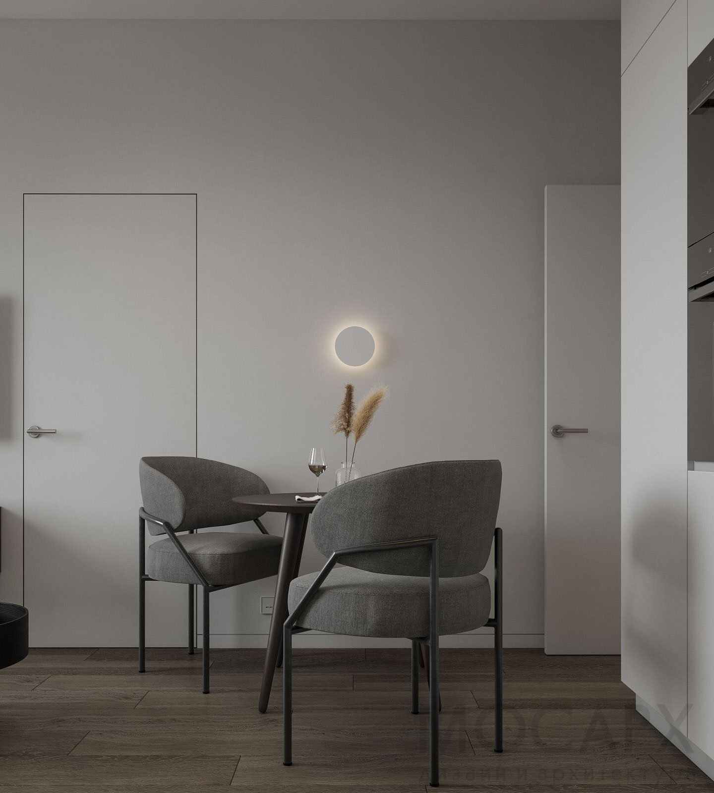 Прихожая, кухня-гостиная в ЖК Береговой