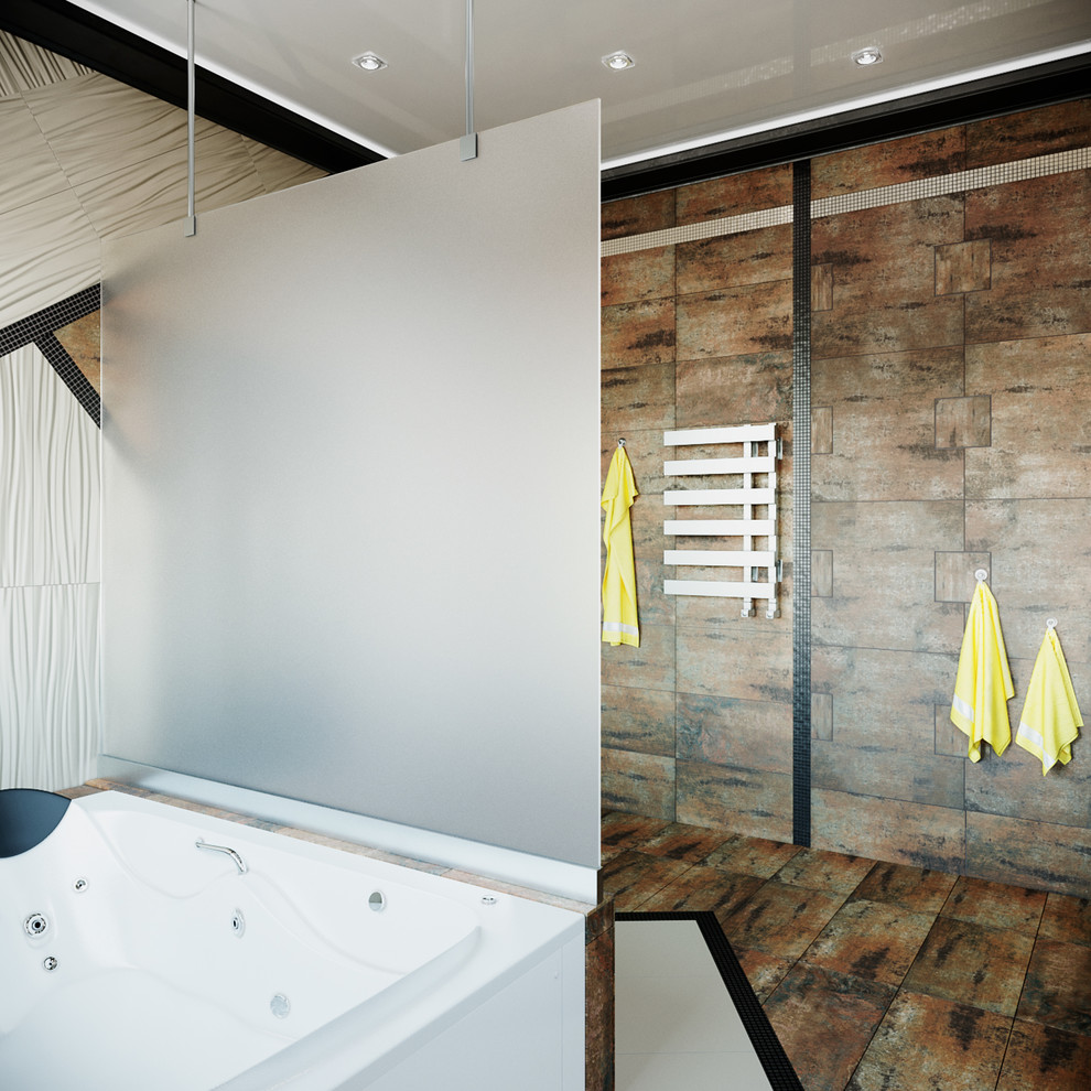 Современная ванная комната для молодой семьи