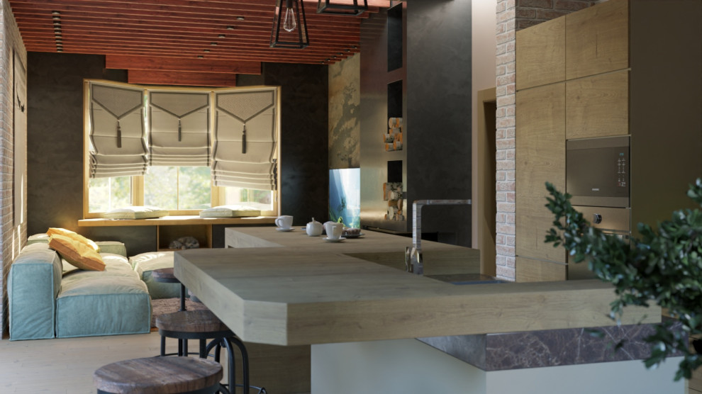 Проект пристройки кухни-гостиной к дому (визуализация и реализация)