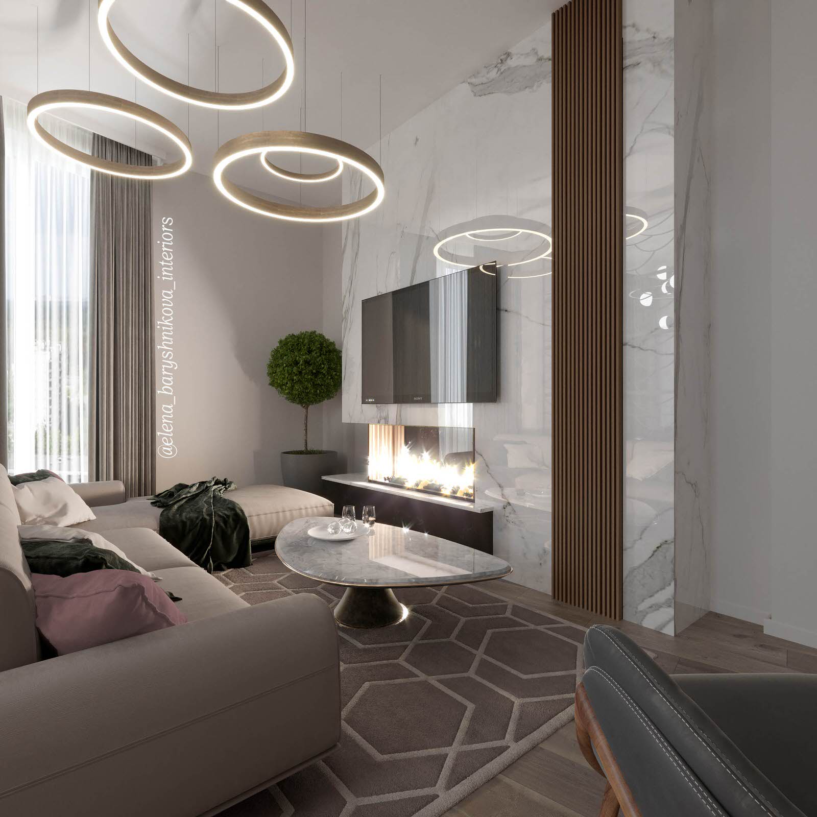 Дизайн проект квартиры 130м2 "Курорт в городе" (Resort in the City)