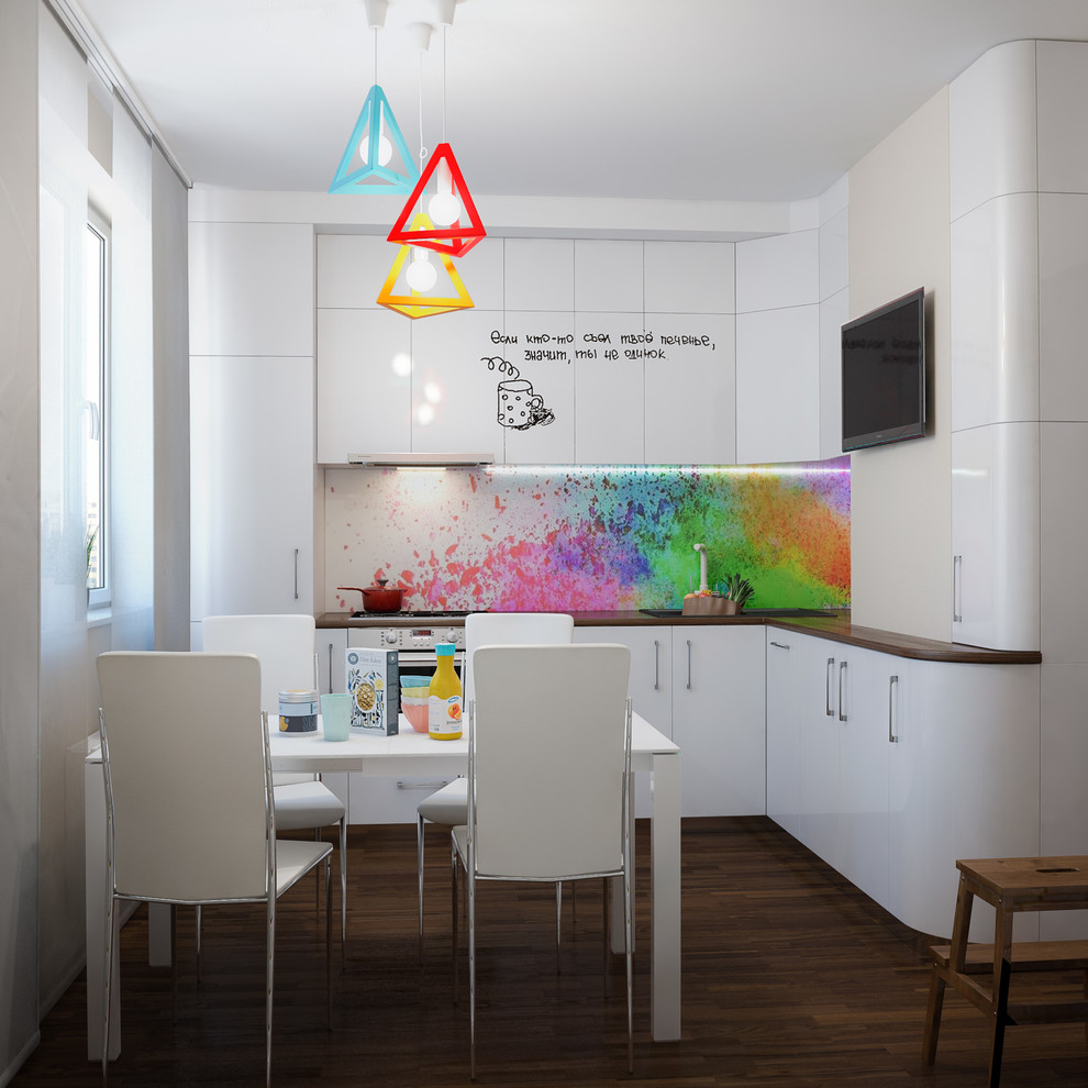 Современная кухня в стиле фьюжн, поп-арт