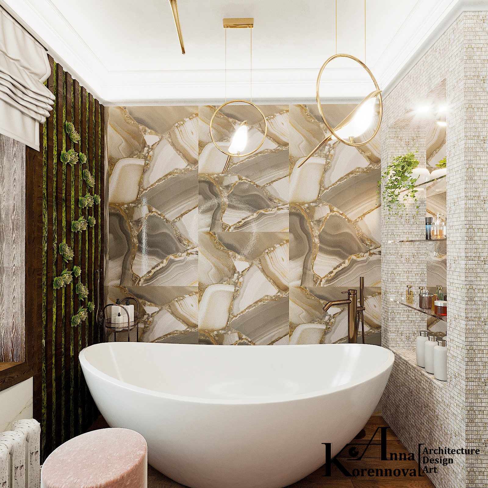 Ванная комната в проекте коттеджа "Дом у реки"