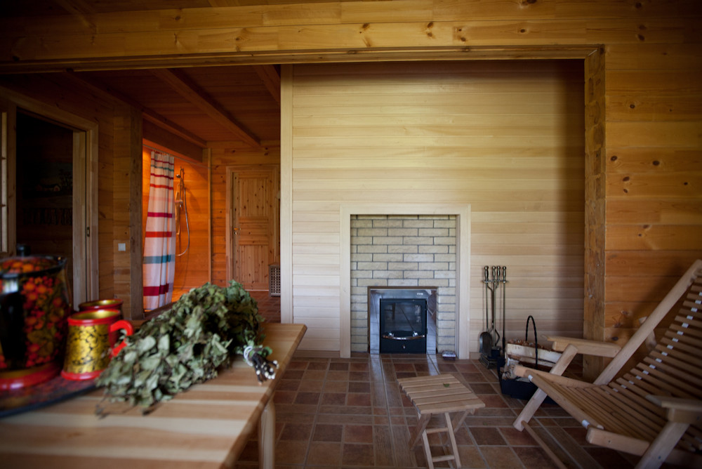 Баня в доме из клееного бруса
