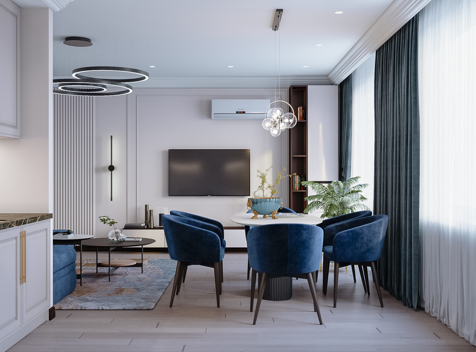 Современная квартира с элементами неоклассики