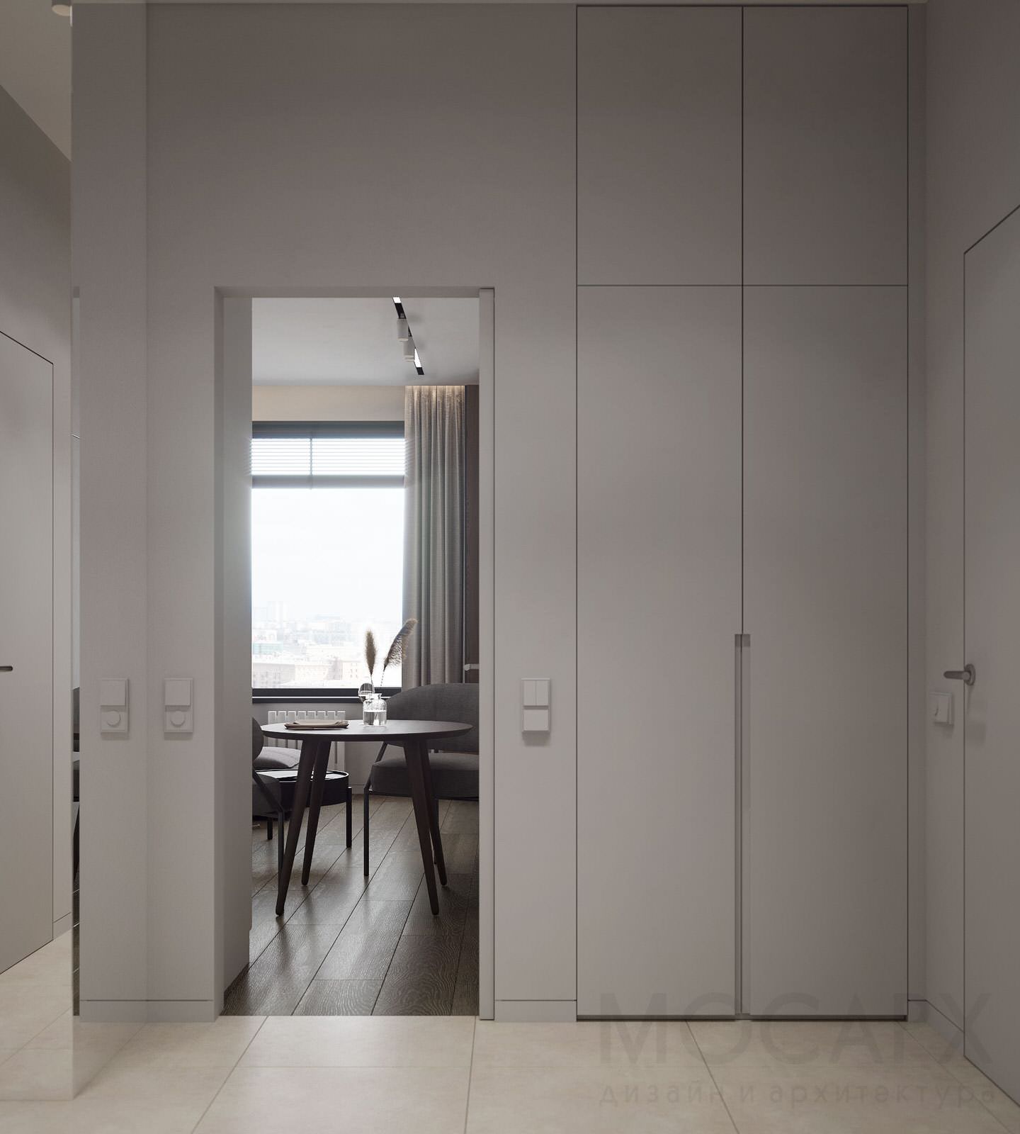 Прихожая, кухня-гостиная в ЖК Береговой