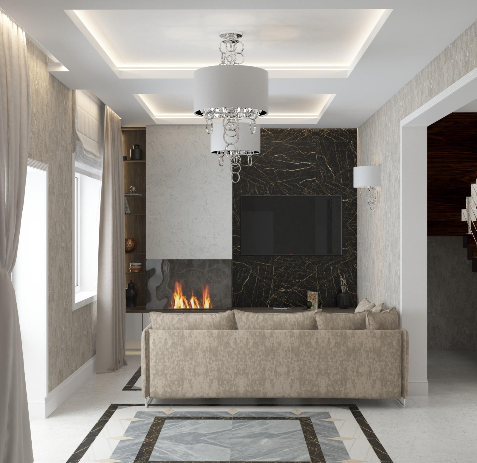 Обложка проекта: Интерьер гостиной в частном доме