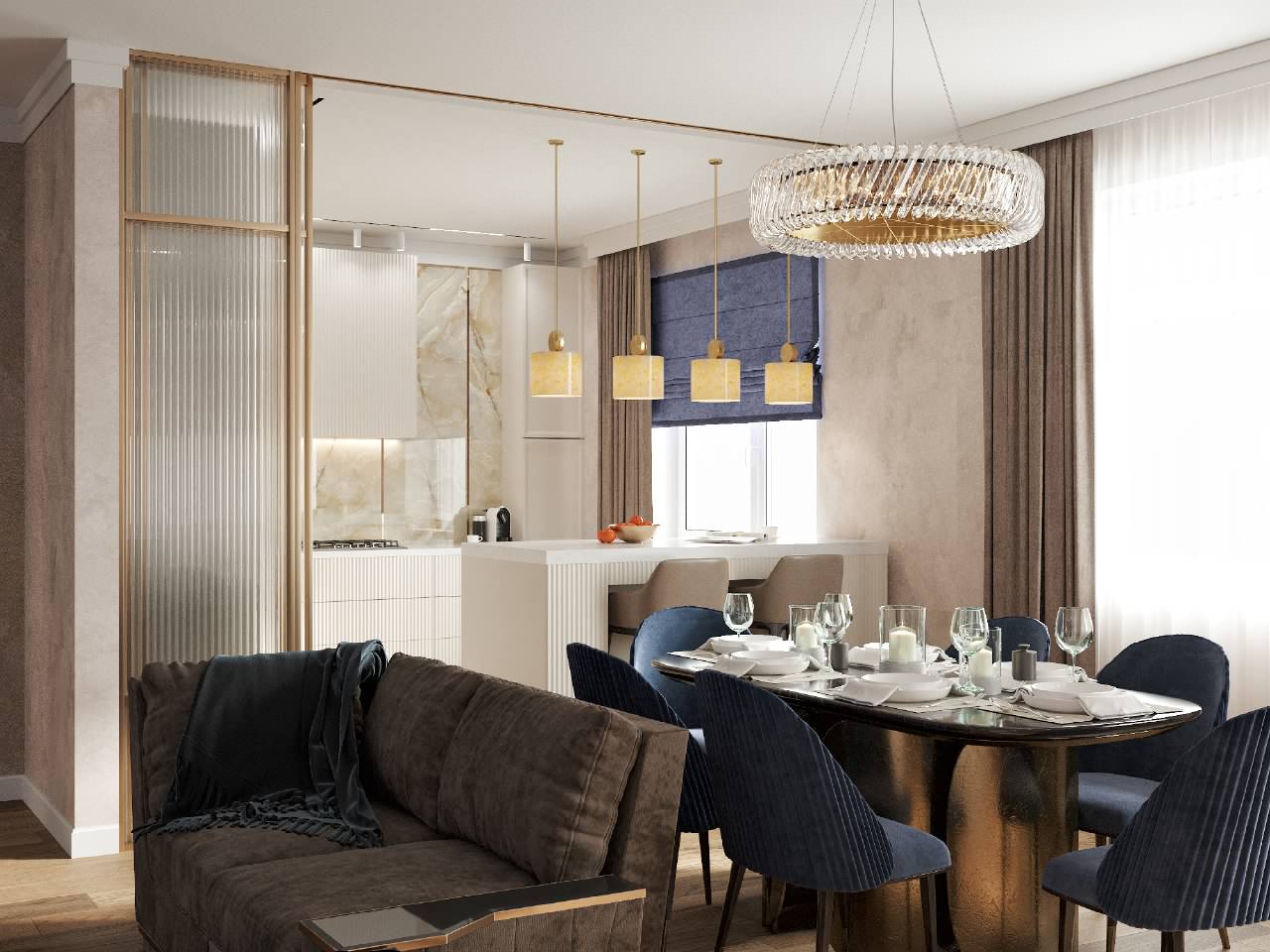 Трехкомнатная квартира площадью 120 м2. Современная классика.