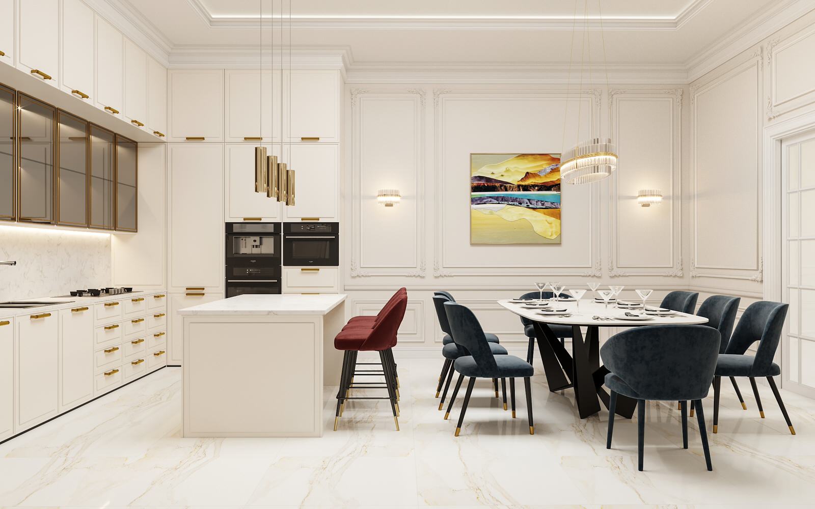 Жилой дом. Дизайн интерьера 1 этажа