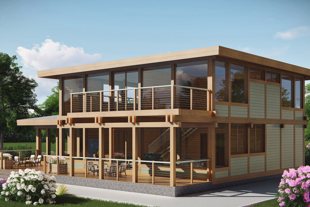 Обложка проекта: Интерьер каркасного дома, фахверка в экостиле