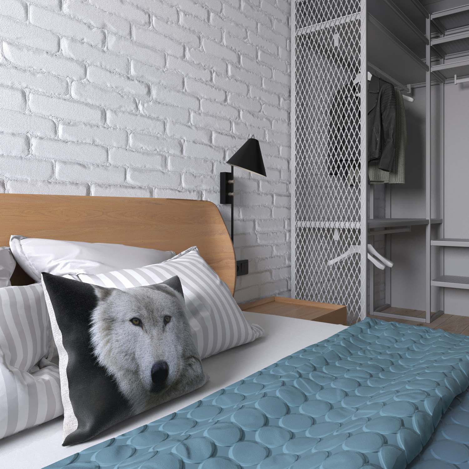 3d-визуализация "Эклектичный лофт" (оформление интерьера от Zeworkroom)