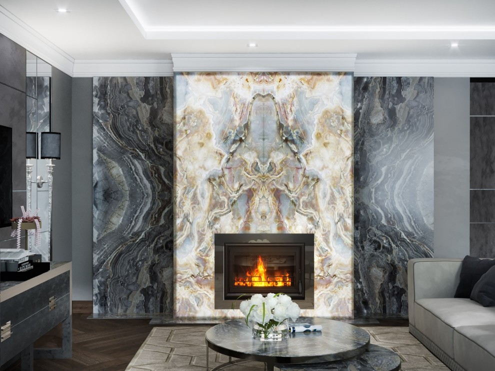 Гостиная в серых тонах