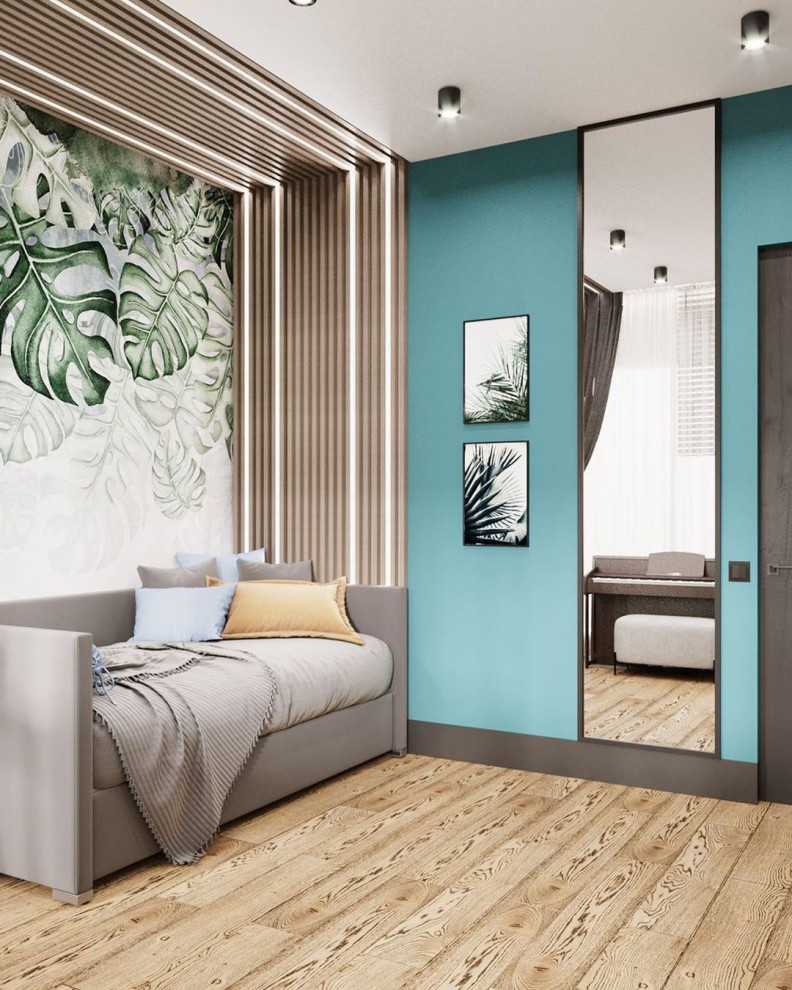 Дизайн-проект детской комнаты в современном стиле в ЖК ‘Небесный’ для девочки-по