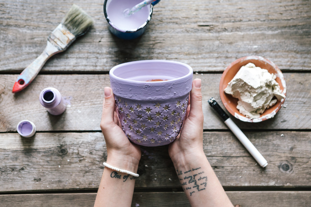 DIY: Горшки из глины с неожиданным декором