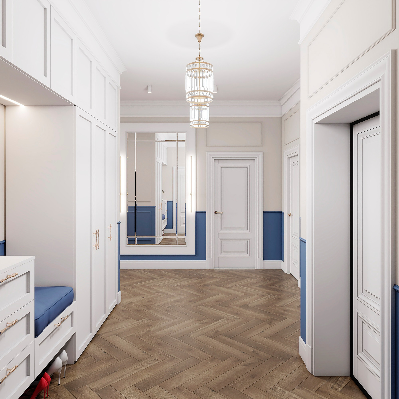 Утонченный проект с использованием разных стилей для семьи с двумя детьми