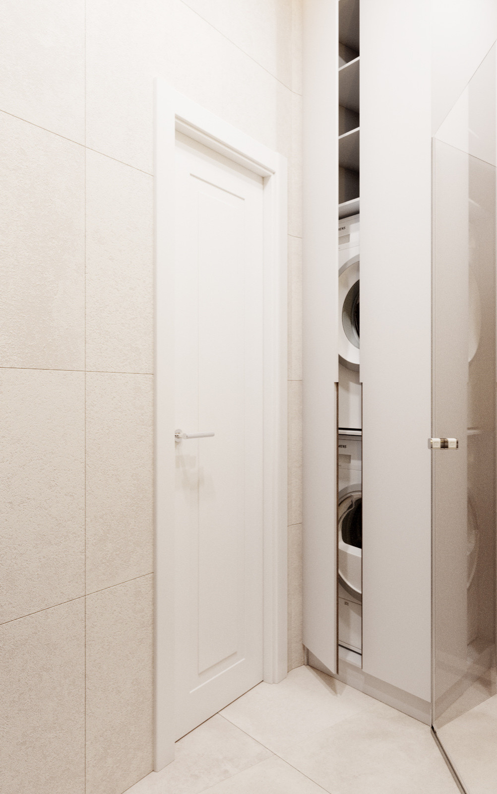 Обложка проекта: Маленькая душевая с синими акцентами