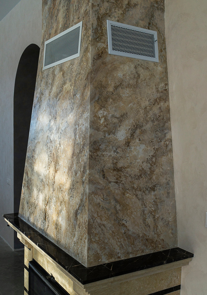 Венецианская штукатурка под мрамор, камин