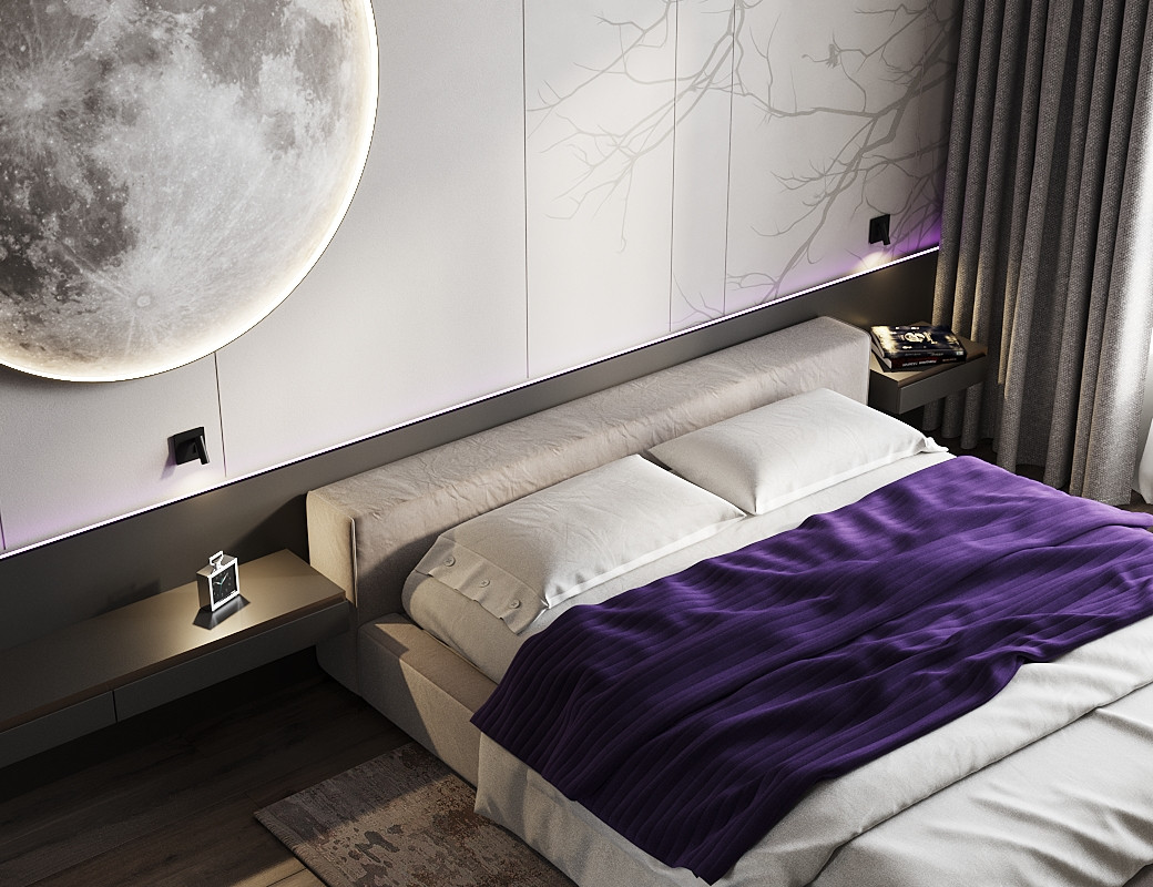 Спальная комната с ночником "Луна"