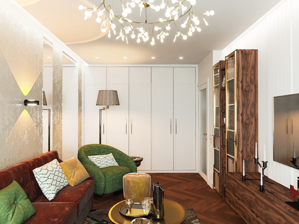 Обложка проекта: Дизайн гостиной в однокомнатной квартире