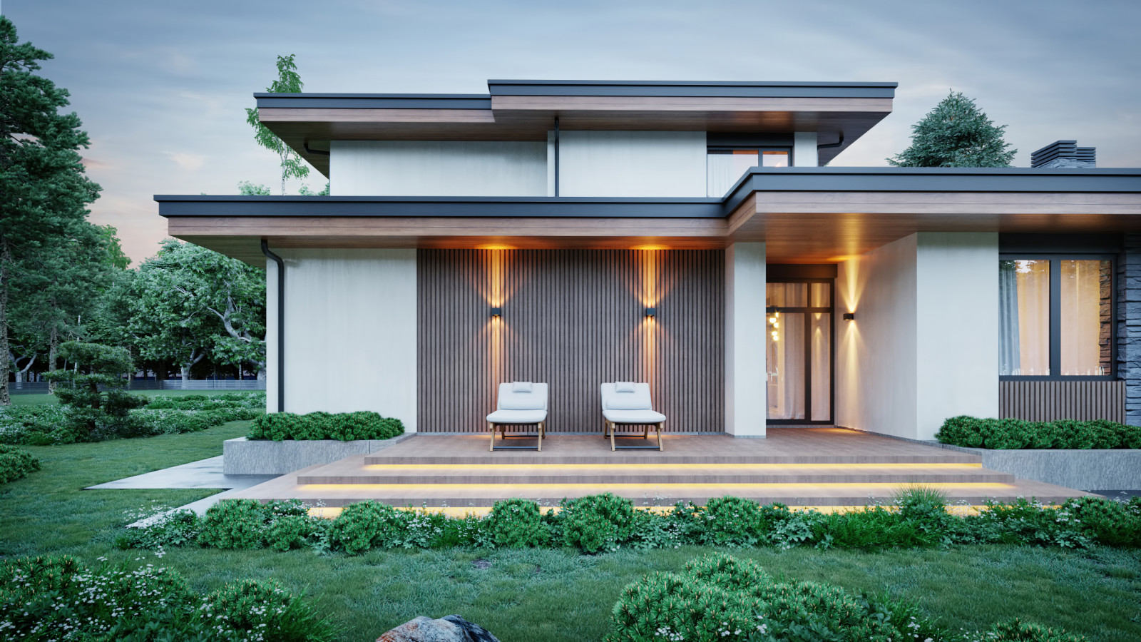 Проект индивидуального жилого дома и бани в КП "Руза Фэмили Парк"