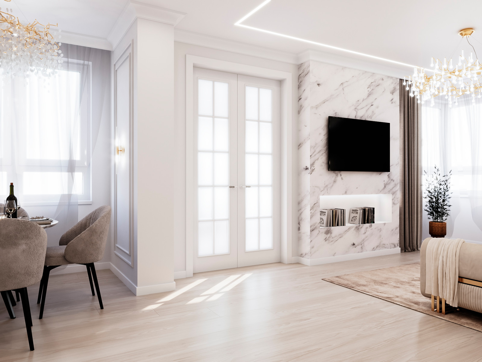 ДИЗАЙН ПРОЕКТ КВАРТИРЫ S=56,07 КВ.М.