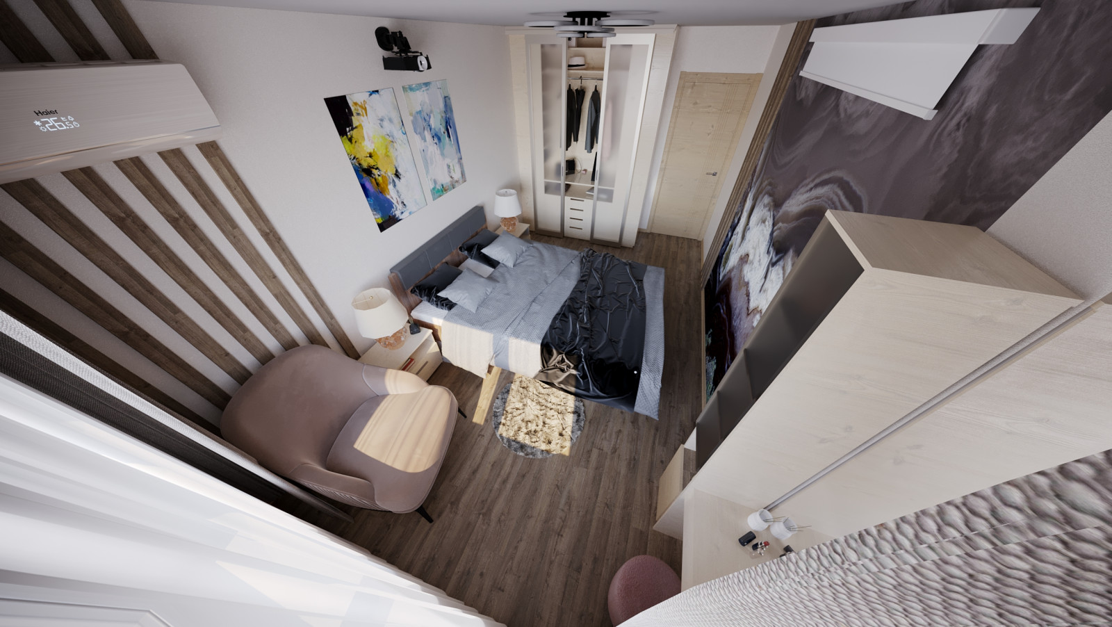 Визуализация дизайна интерьера комнаты