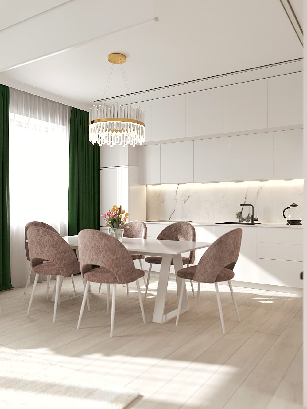 Кухня-гостиная для большой семьи