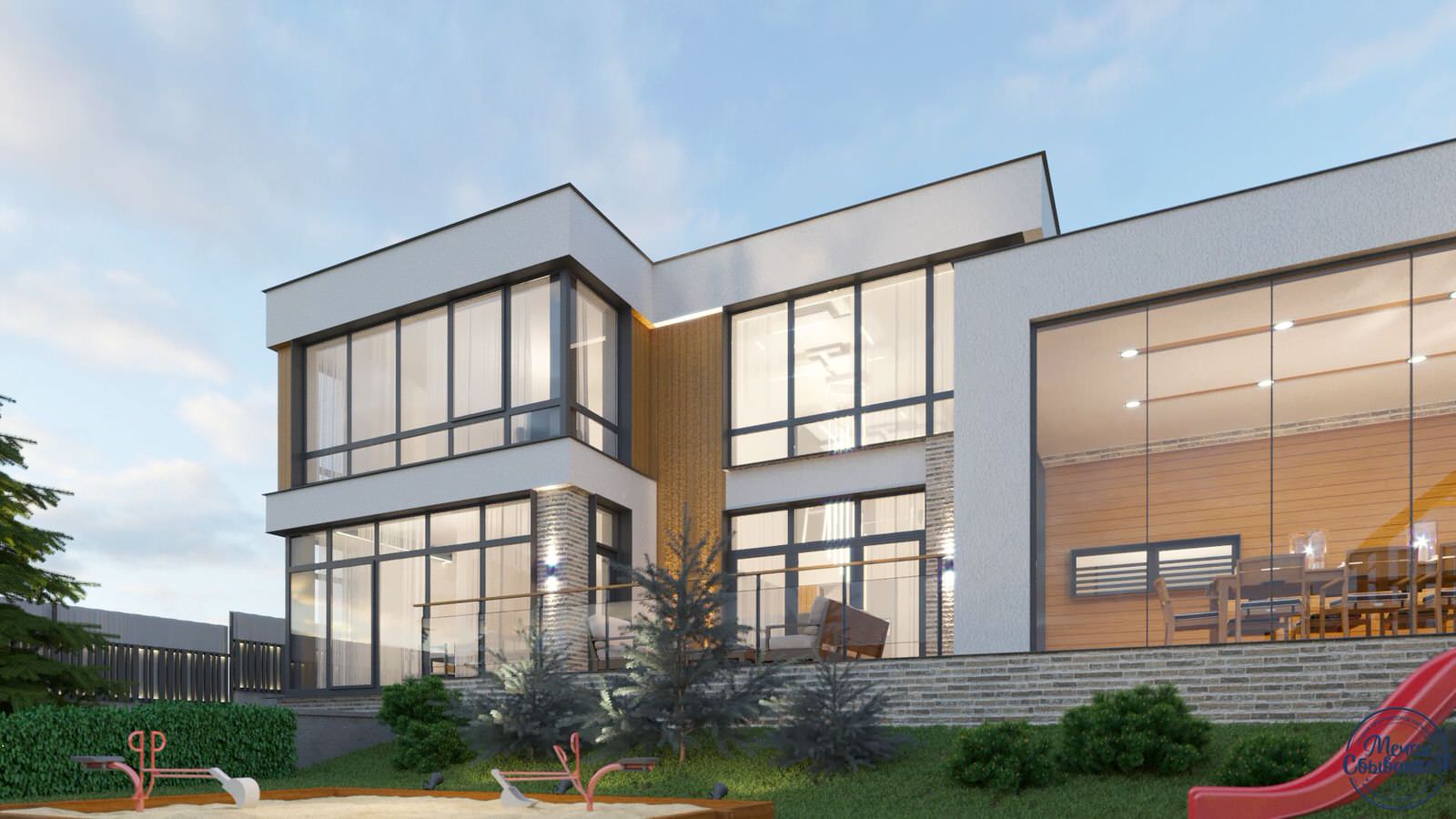 Проект двухэтажного индивидуального дома