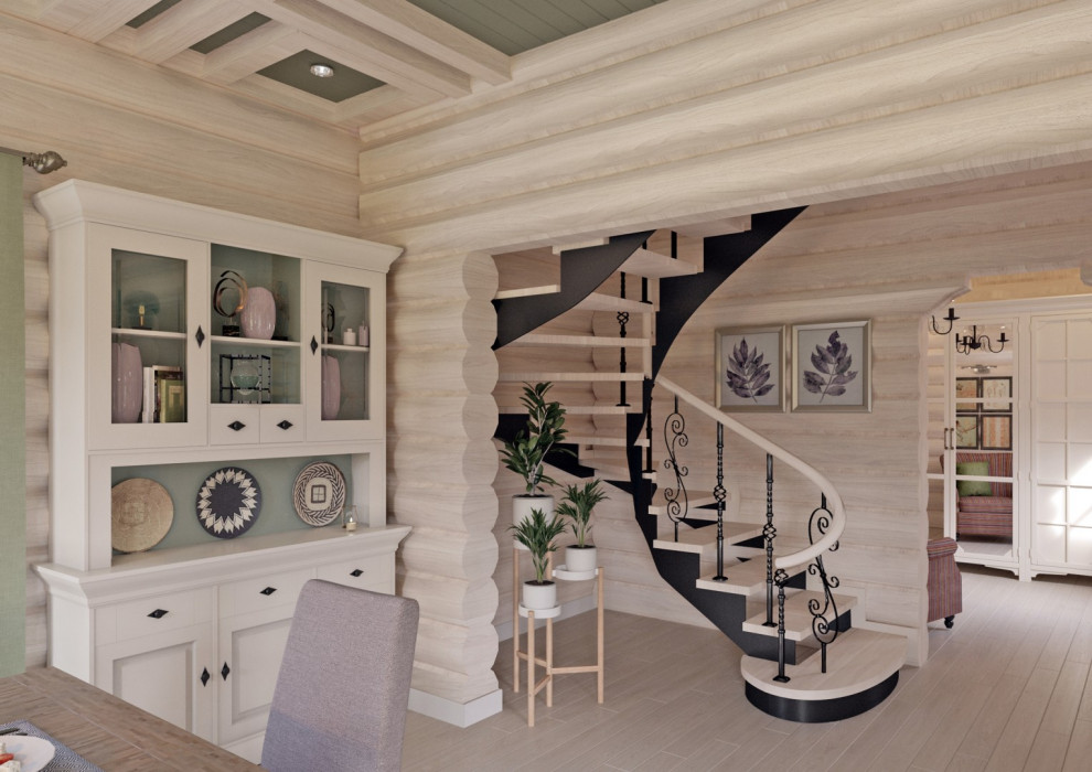 Обложка проекта: Интерьер деревянного дома из бруса