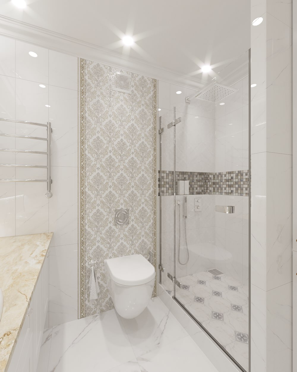 Проект 3х-комнатной квартиры в классическом стиле, ЖК Тихая Роща 2, г.Уфа.