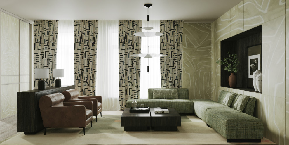 Квартира с зелеными акцентами