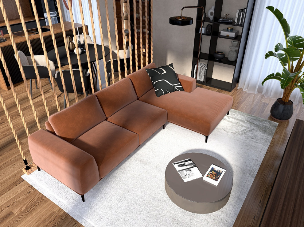 Кухня-гостиная в доме в лесу