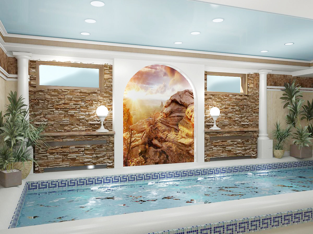 Интерьеры бассейнов в жилых домах