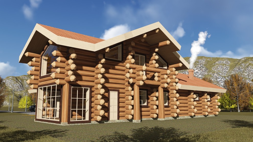 Баня 156м2 из бревна 400мм — проект 601