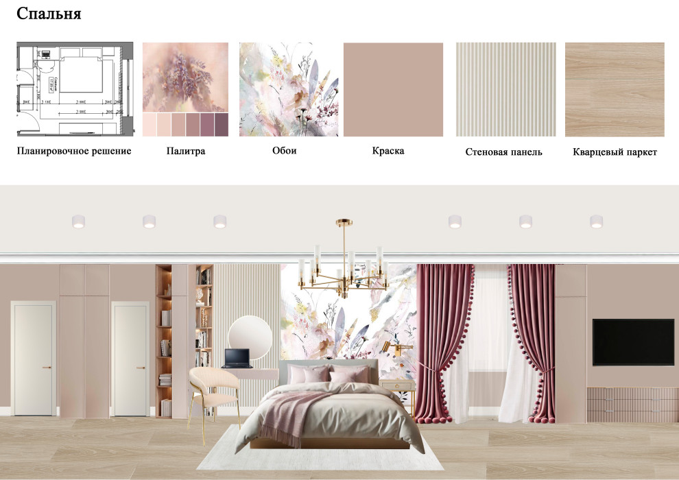 Проект однокомнатной квартиры для молодой девушки