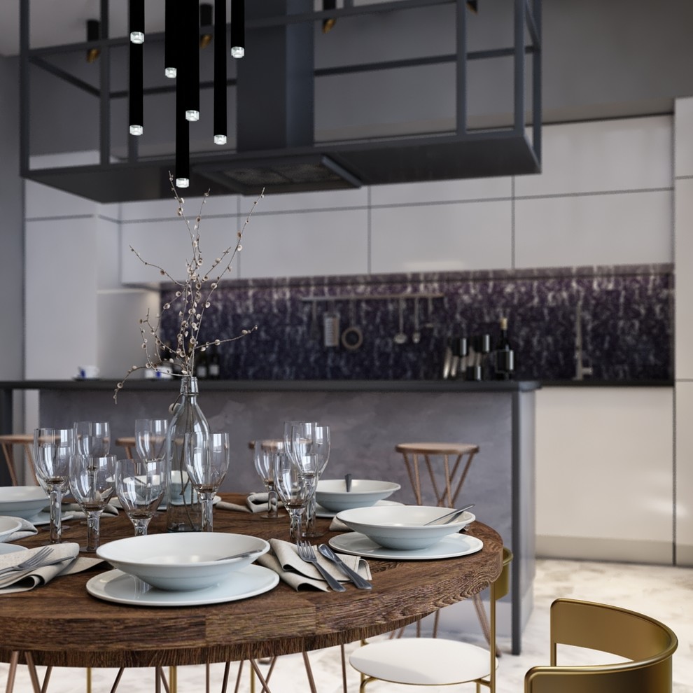 Обложка проекта: Современный интерьер кухни-гостиной