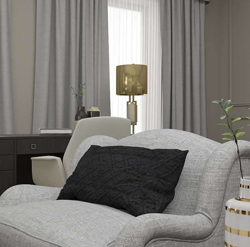 Дизайн проект спальни загородного дома