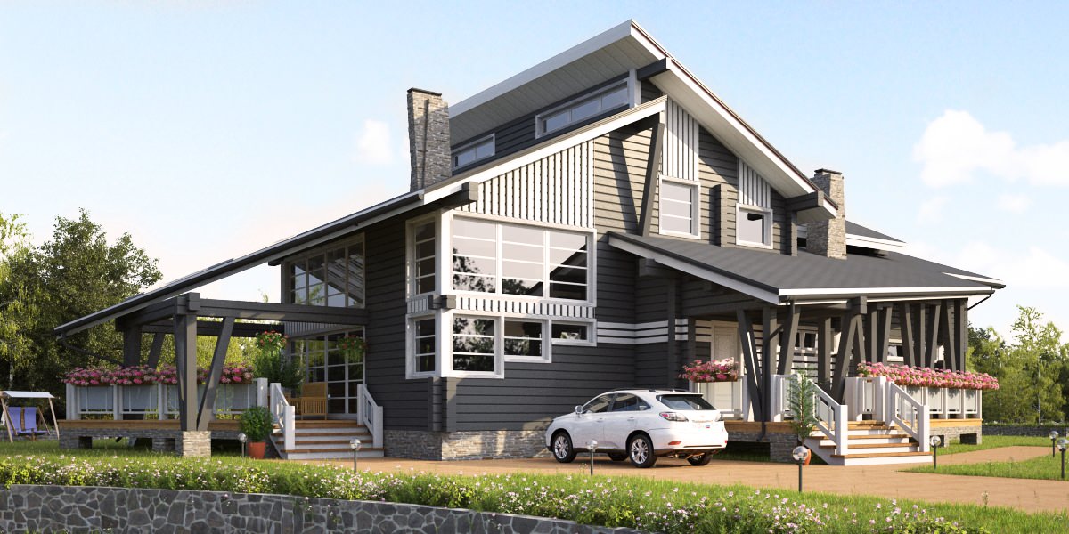 Дом из клеёного бруса East Constructionism Style 240