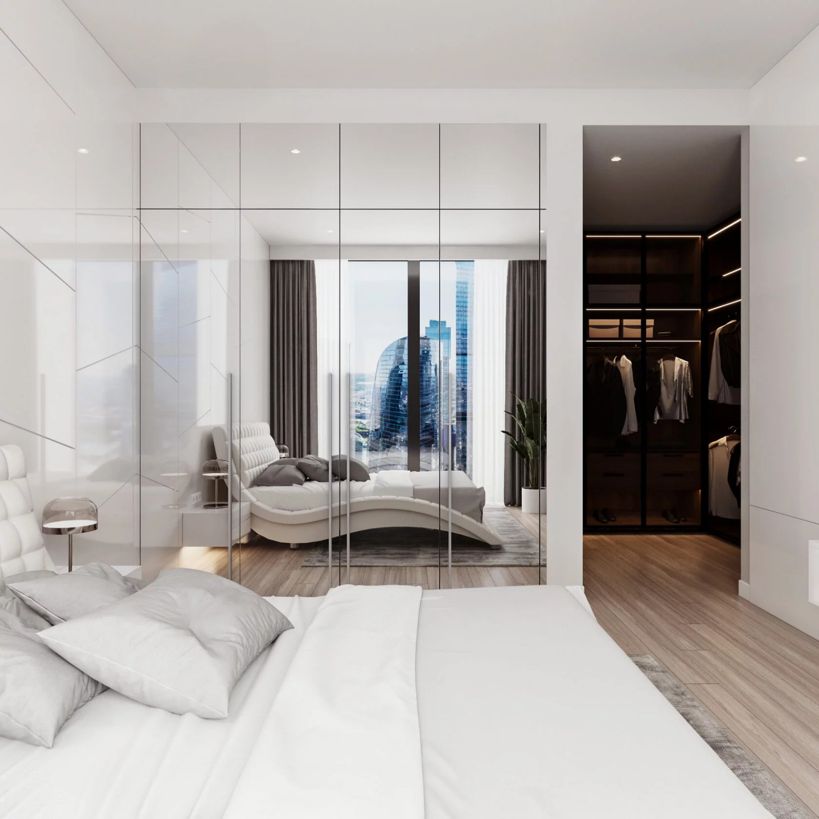 Дизайн интерьера апартаментов в Neva Towers, Москва-Сити (100 м2)