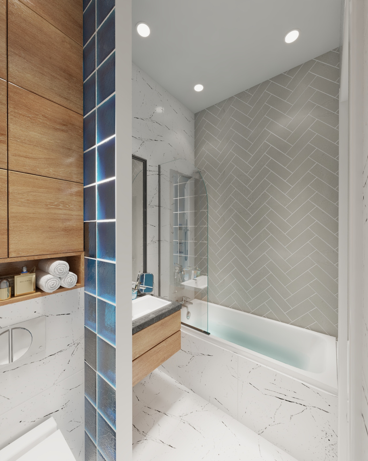 Голубые стеклоблоки